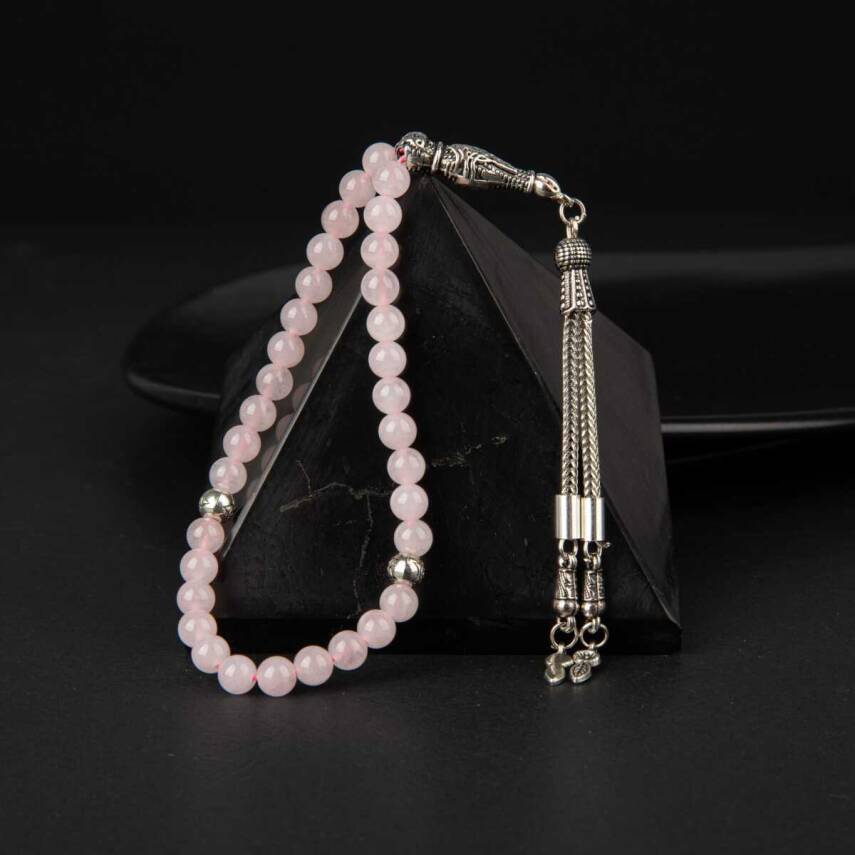 Pembe Kuvars (Gül Kuvars) Doğal Taş Tesbih 33lük - 6mm - 1
