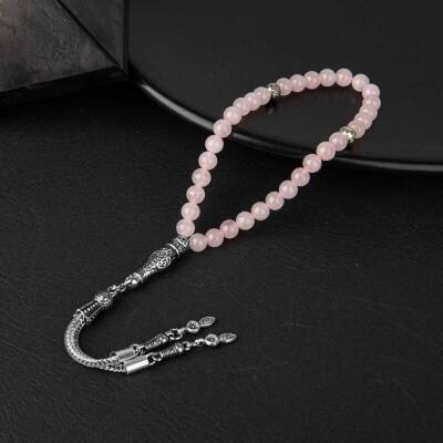 Pembe Kuvars (Gül Kuvars) Doğal Taş Tesbih 33lük - 6mm - Doğal Taş (1)