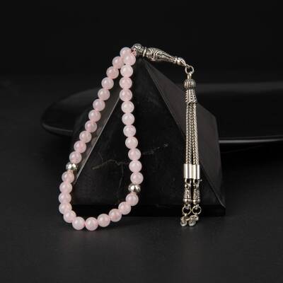 Pembe Kuvars (Gül Kuvars) Doğal Taş Tesbih 33lük - 6mm - 3