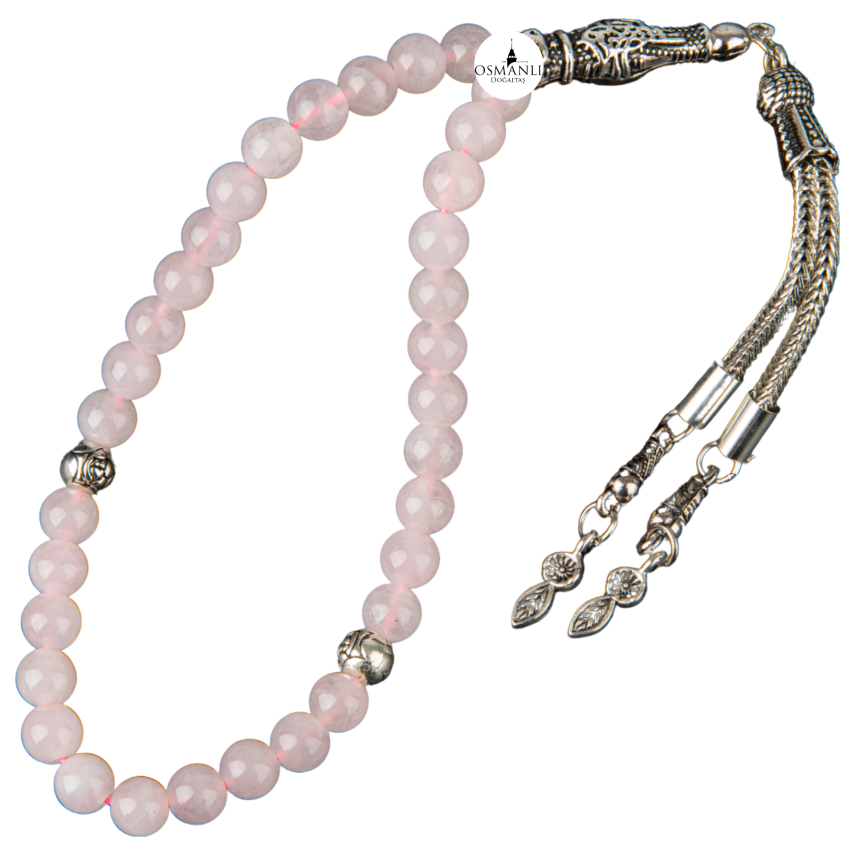 Pembe Kuvars (Gül Kuvars) Doğal Taş Tesbih 33lük - 6mm - 4