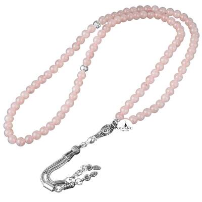 Pembe Kuvars (Gül Kuvars) Doğal Taş Tesbih 99luk - 6mm - Doğal Taş (1)