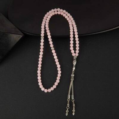 Pembe Kuvars (Gül Kuvars) Doğal Taş Tesbih 99luk - 6mm - 3