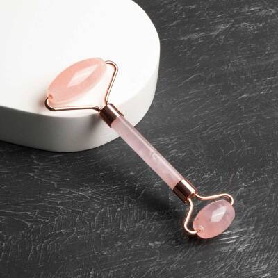 Pembe Kuvars Taşı Roller Masaj Aleti - Doğal Taş