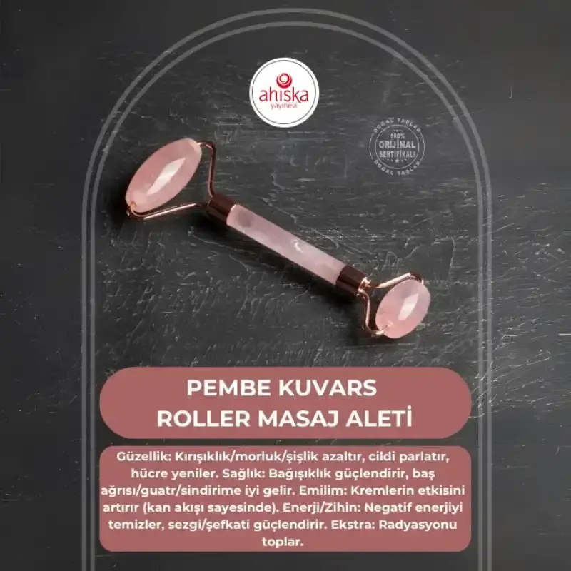 Pembe Kuvars Taşı Roller Masaj Aleti - 2