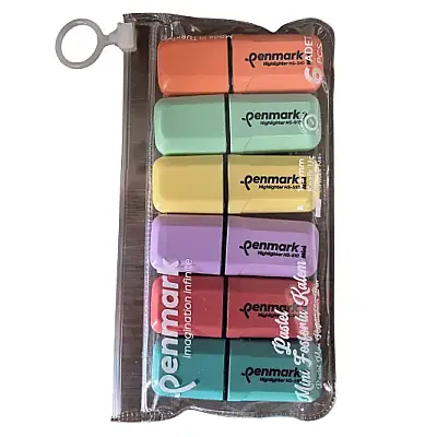 Penmark Mini Fosforlu Kalem 6 Lı Pastel Renkler - Penmark (1)