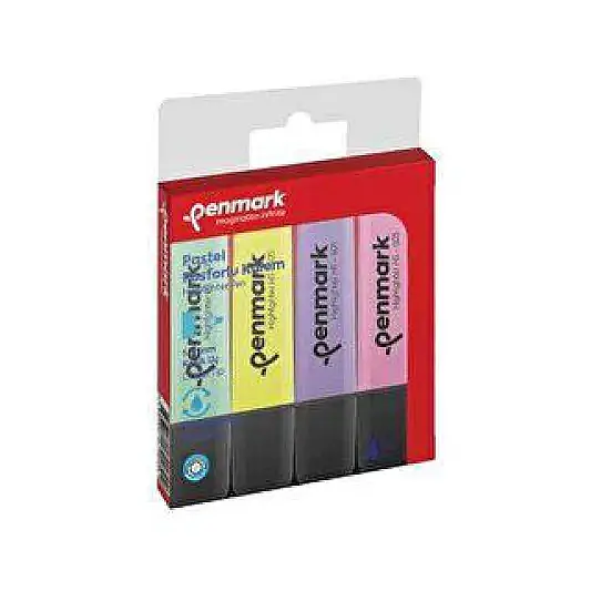 Penmark Pastel Renkler Fosforlu Kalem 1-5 mm Kesik Uç 4 Lü - 1