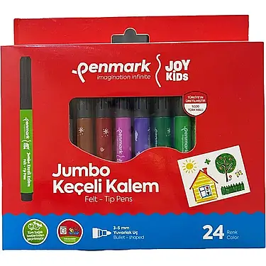 Penmark Yıkanabilir Süper Jumbo Keçeli Kalem 24 Lü - 1