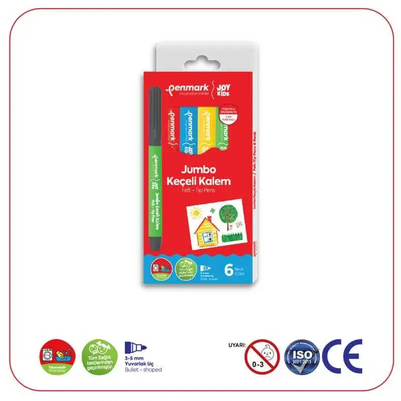 Penmark Yıkanabilir Süper Jumbo Keçeli Kalem 6 Lı - 2