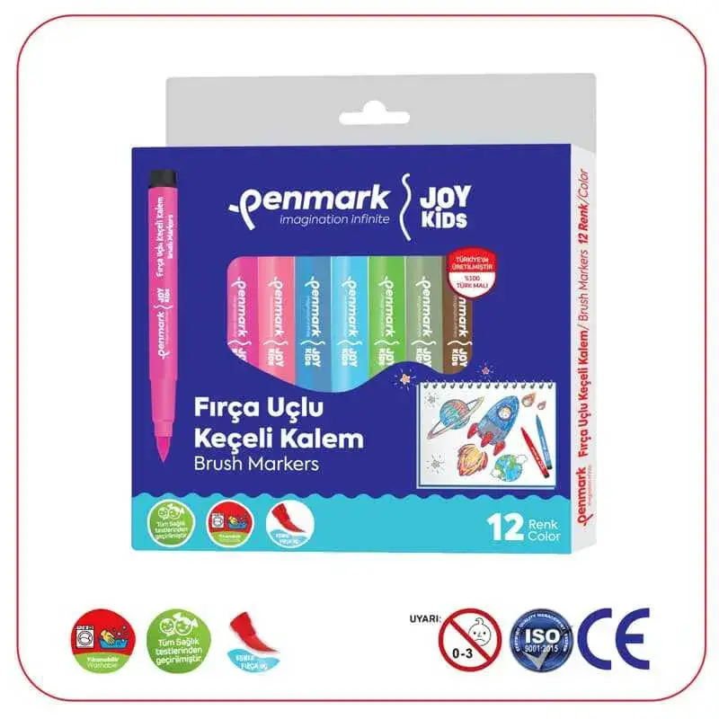 Penmark Yıkanabilir Süper Jumbo Keçeli Kalem Brush Uç 12 Li - 1