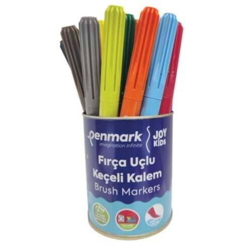 Penmark Yıkanabilir Süper Jumbo Keçeli Kalem Brush Uç 18 Li Metal Kutu - 1