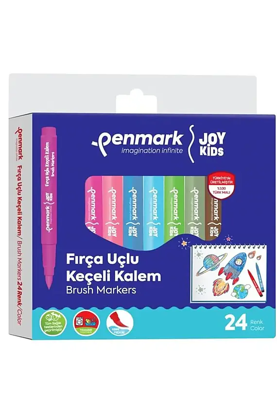 Penmark Yıkanabilir Süper Jumbo Keçeli Kalem Brush Uç 24 Lü - 1