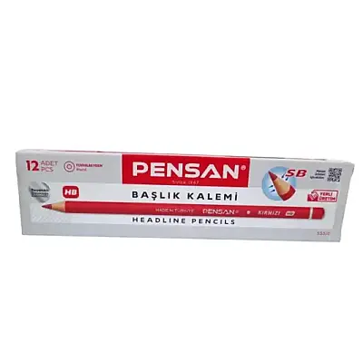 Pensan Kurşun Kalem Ekonomik Başlık Kırmızı 12 Li - Pensan (1)