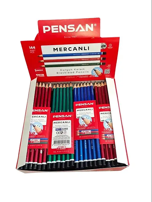 Pensan Kurşun Kalem Mercanlı 12 Li - 1