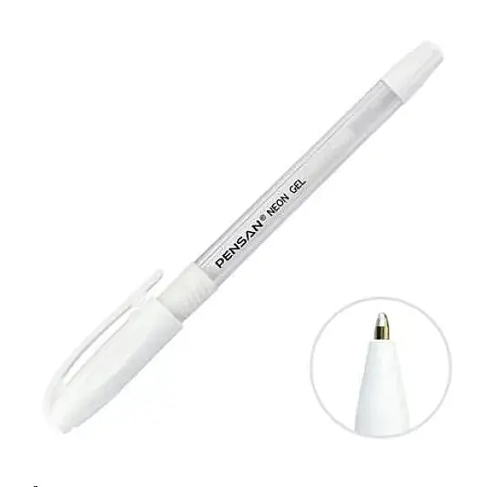 Pensan Neon Jel Kalem 1 mm Beyaz - 1