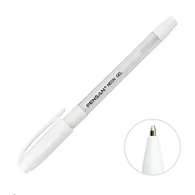 Pensan Neon Jel Kalem 1 mm Beyaz - Pensan (1)