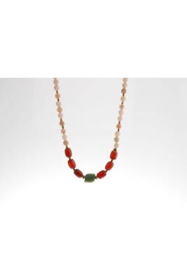 Peru, Akik Güneş Taşı Doğal Taş Kolye - Osmanlı Doğaltaş