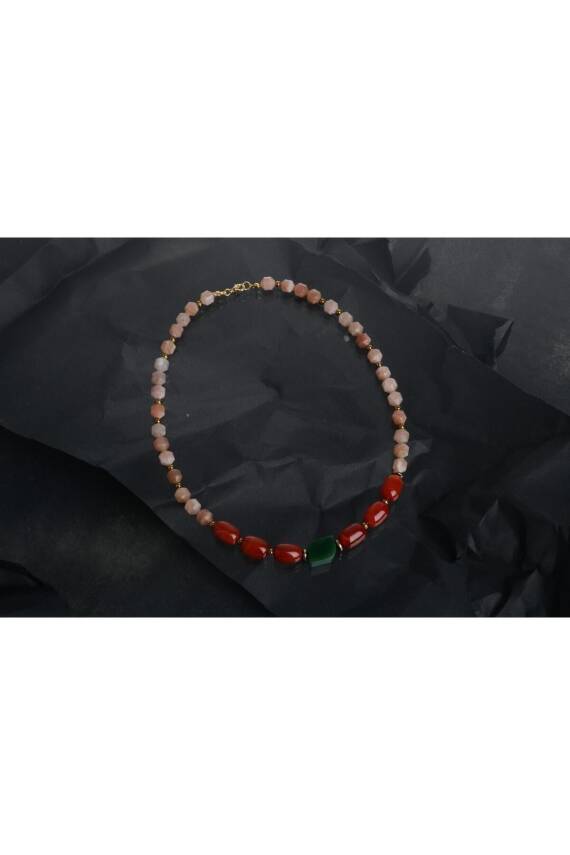 Peru, Akik Güneş Taşı Doğal Taş Kolye - 3