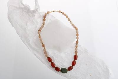 Peru, Akik Güneş Taşı Doğal Taş Kolye - 2