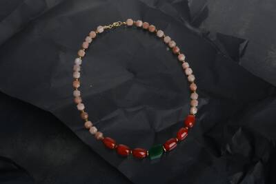 Peru, Akik Güneş Taşı Doğal Taş Kolye - 3