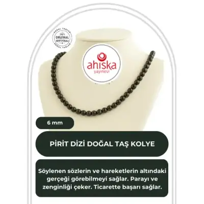 Pirit 6 mm Dizi Doğal Taş Kolye - Doğal Taş (1)