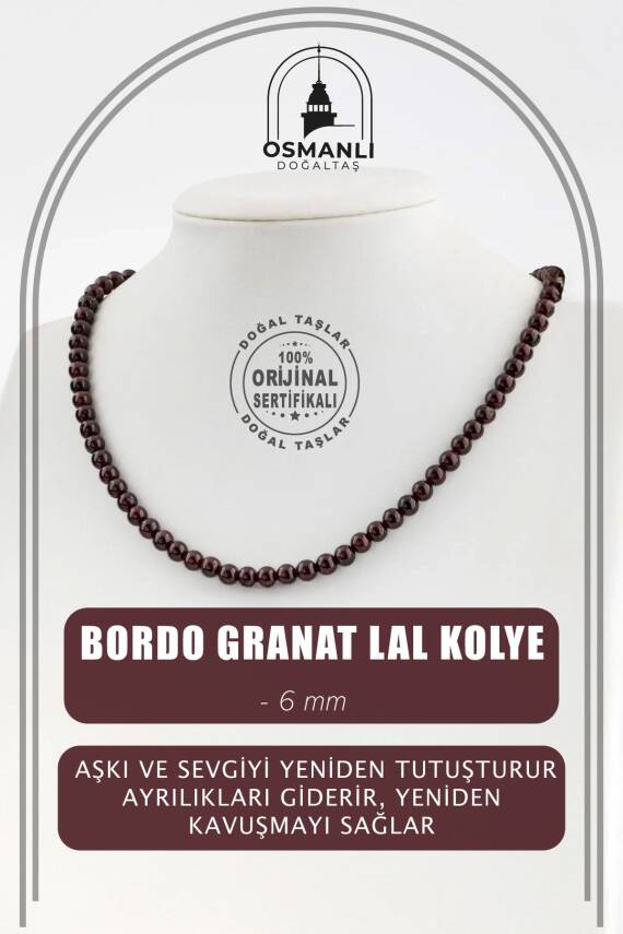 Pirit 6 mm Dizi Doğal Taş Kolye - 1