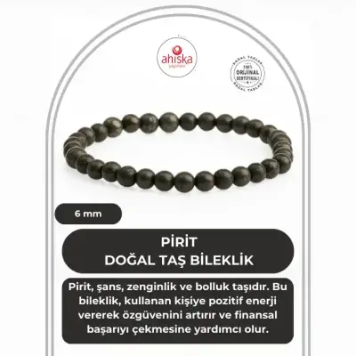 Pirit 6mm Doğal Taş Bileklik - 1