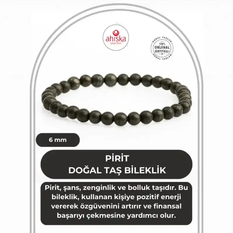 Pirit 6mm Doğal Taş Bileklik - 1