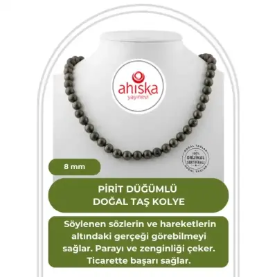 Pirit 8 mm Düğümlü Doğal Taş Kolye - Doğal Taş (1)