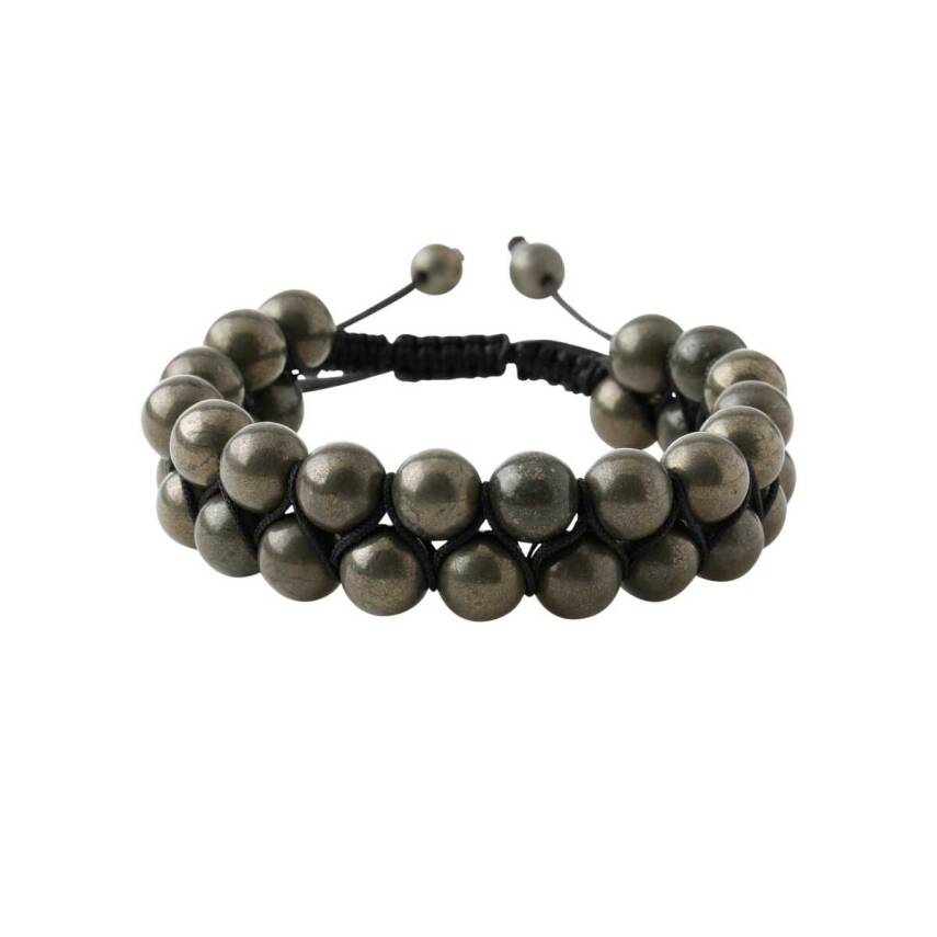 Pirit 8mm Çift Sıra Makrome Doğal Taş Bileklik - 1
