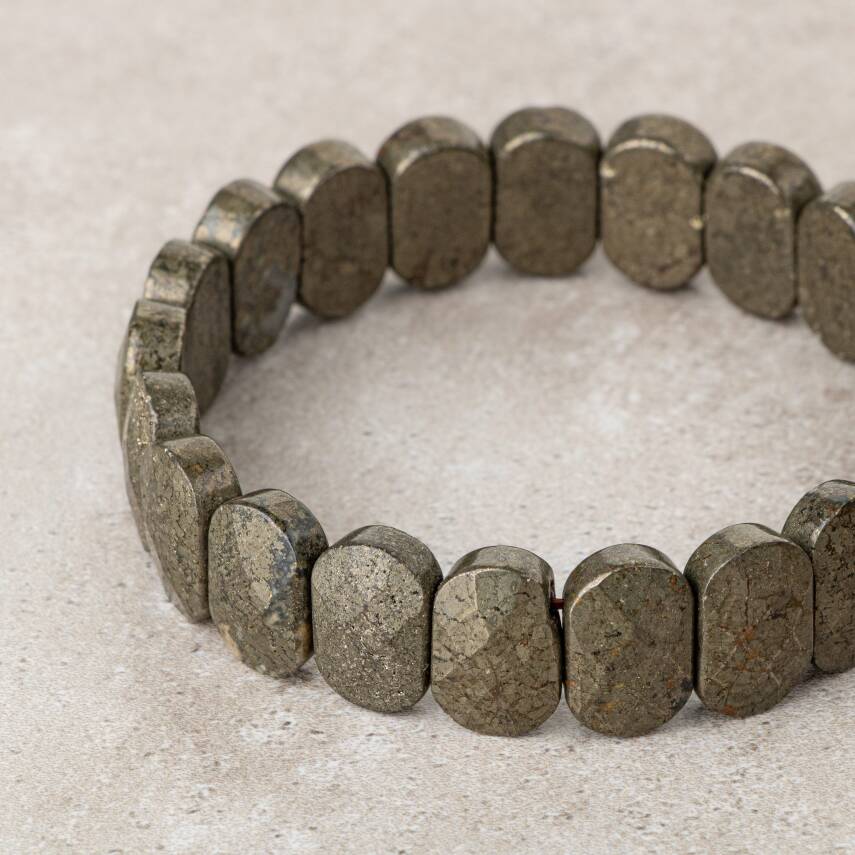 Pirit Doğal Taş Geniş Kesim Bileklik - 2