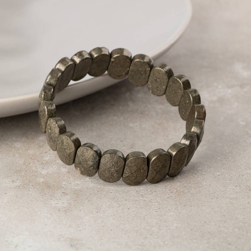 Pirit Doğal Taş Geniş Kesim Bileklik - 3