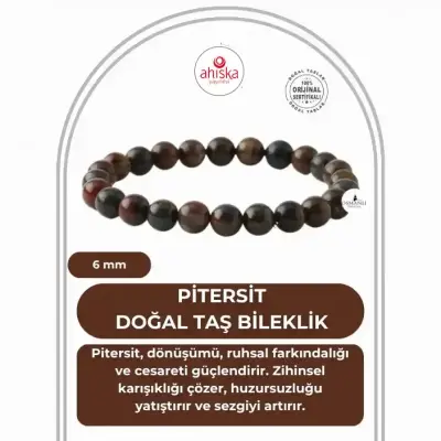 Pitersit 6mm Doğal Taş Bileklik - 1