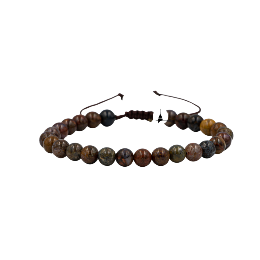 Pitersit 6mm Merdiven Kapama Doğal Taş Bileklik - 1