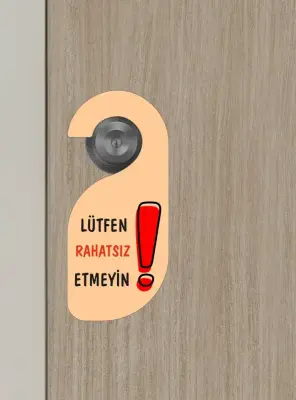 Please Do Not Disturb, Lütfen Rahatsız Etmeyin Kapı Askısı Kapı Uyarı Levhası - Bemenda Çarşı (1)