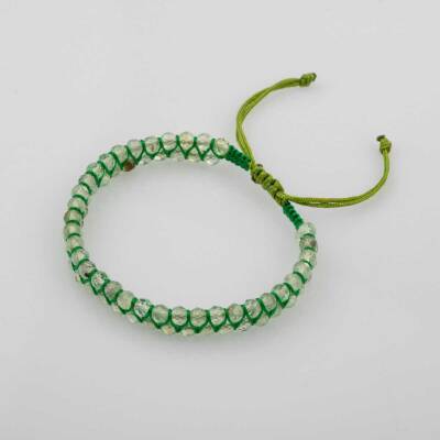 Prehnit 3-4mm Çift Sıra Doğal Taş Bileklik - 5