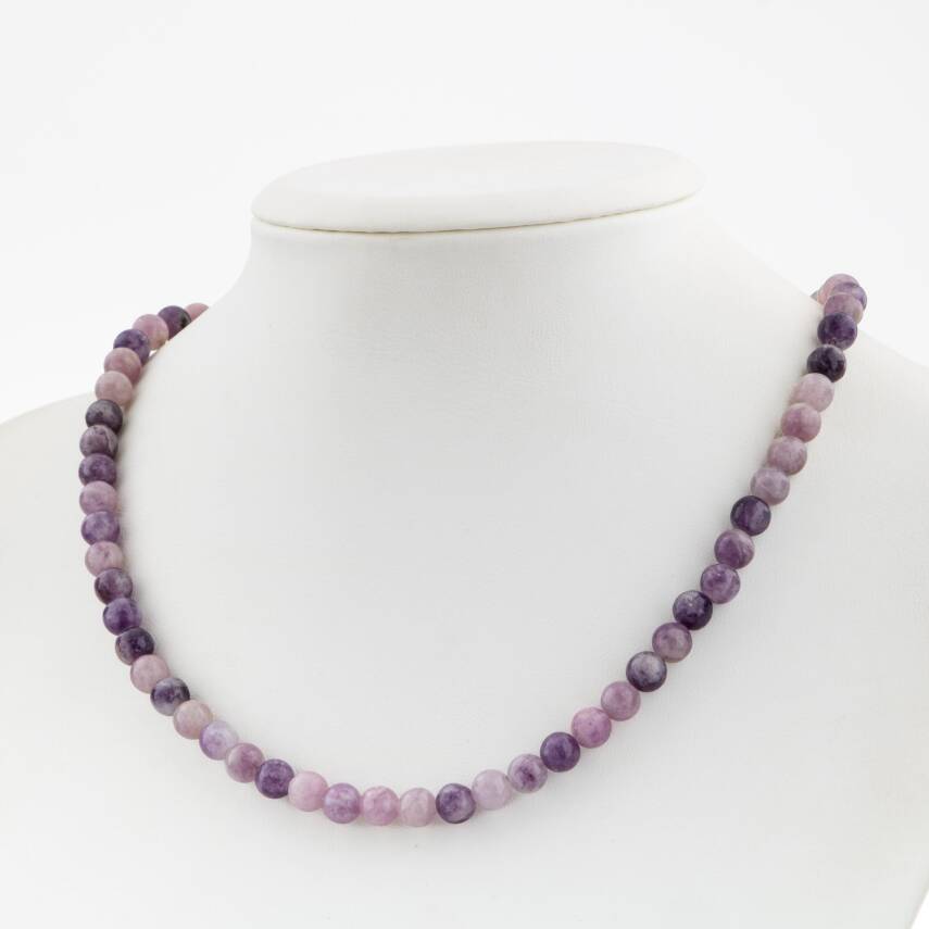 Prehnit 6 mm Dizi Doğal Taş Kolye - 1