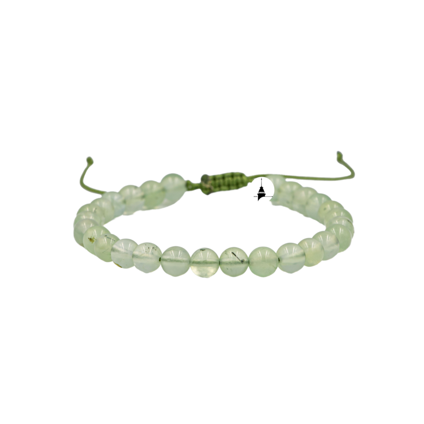 Prehnit 6mm Merdiven Kapama Doğal Taş Bileklik - 1