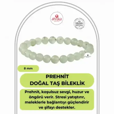 Prehnit 8mm Doğal Taş Bileklik - 1