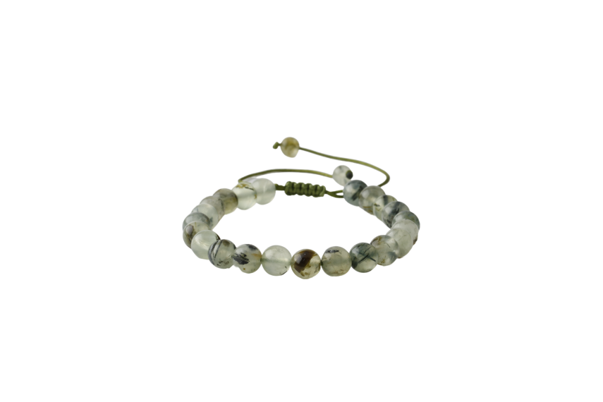 Prehnit 8mm Merdiven Kapama Doğal Taş Bileklik - 1