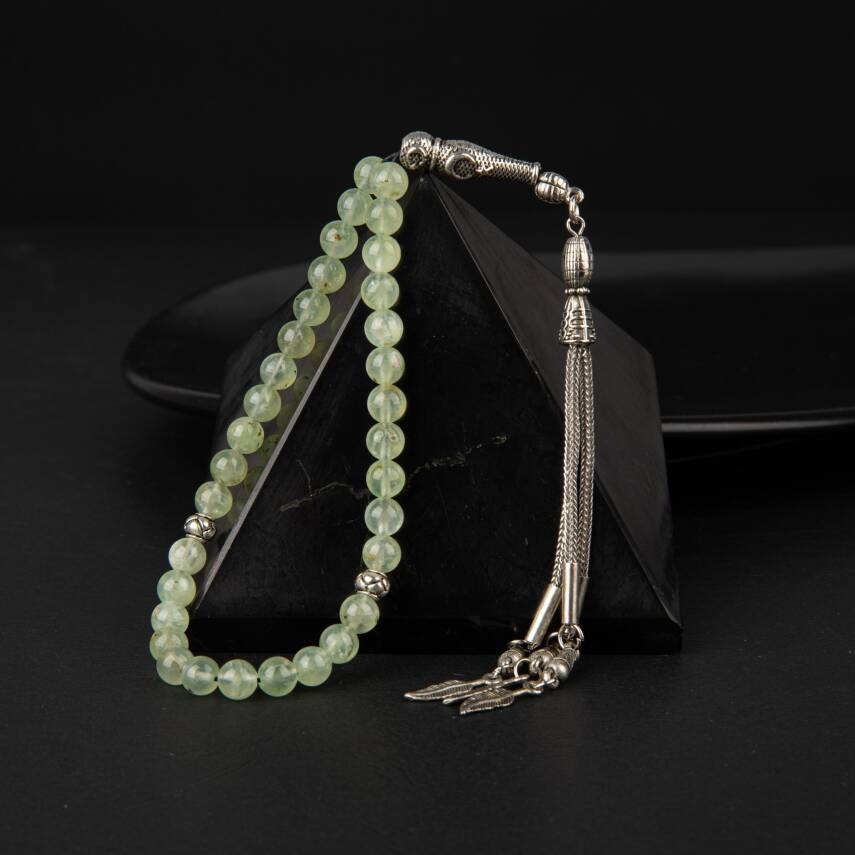 Prehnit Doğal Taş Tesbih 33lük - 6mm - 3