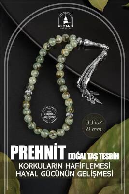 Prehnit Doğal Taş Tesbih 33lük - 8mm - 2