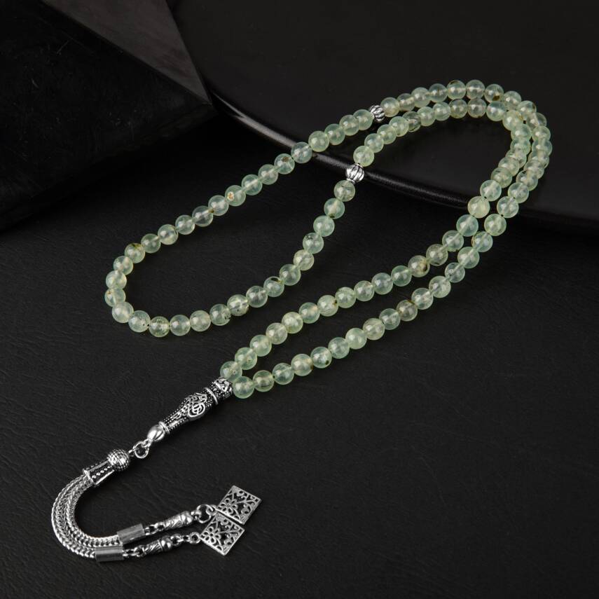 Prehnit Doğal Taş Tesbih 99luk - 6mm - 1