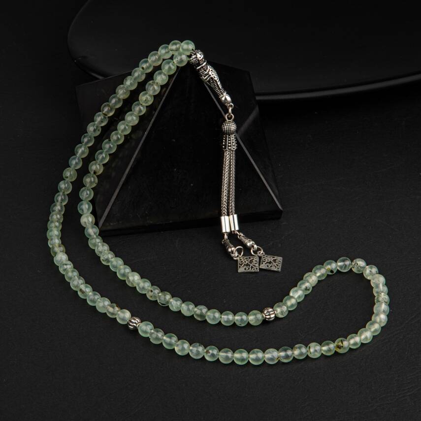 Prehnit Doğal Taş Tesbih 99luk - 6mm - 3