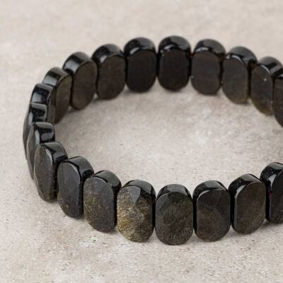 Rainbow Obsidyen Doğal Taş Geniş Kesim Bileklik - Doğal Taş (1)