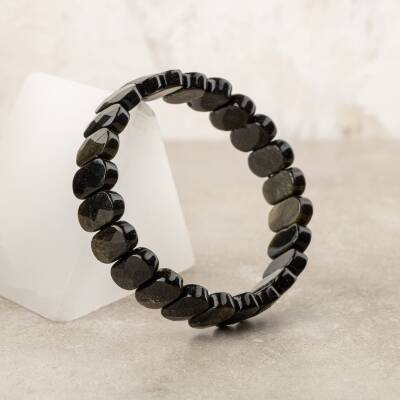 Rainbow Obsidyen Doğal Taş Geniş Kesim Bileklik - 2