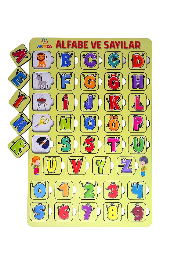 Renkli Alfabe ve Sayılar Yapboz - 2