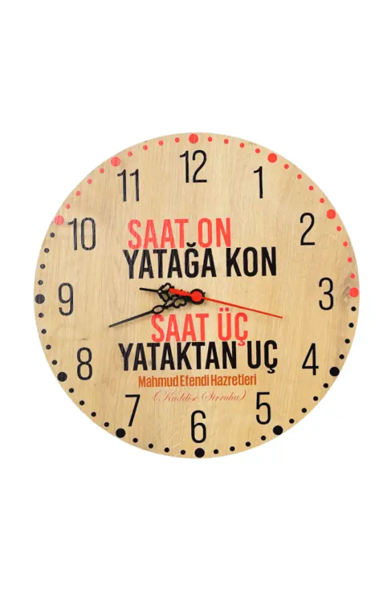 Türkçe Saat On Yatağa Kon Saat 30x30 cm - 1