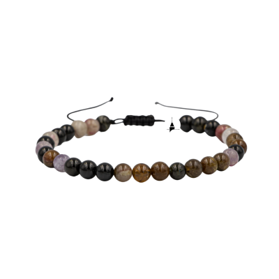 Renkli Turmalin 6mm Merdiven Kapama Doğal Taş Bileklik - 2