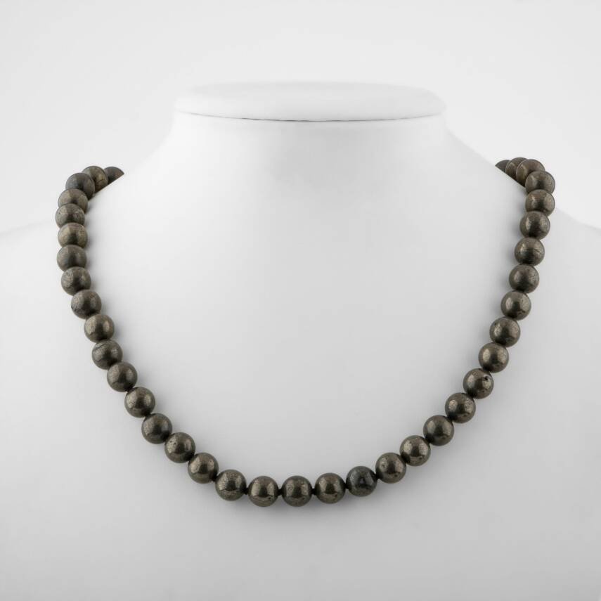 Renkli Turmalin 8 mm Düğümlü Doğal Taş Kolye - 1