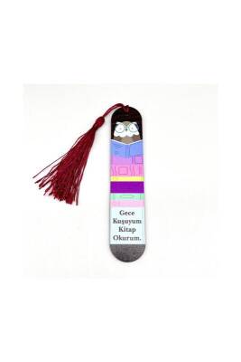 Resimli Püsküllü Kitap Ayraç - Gece Kuşuyum - Bemenda